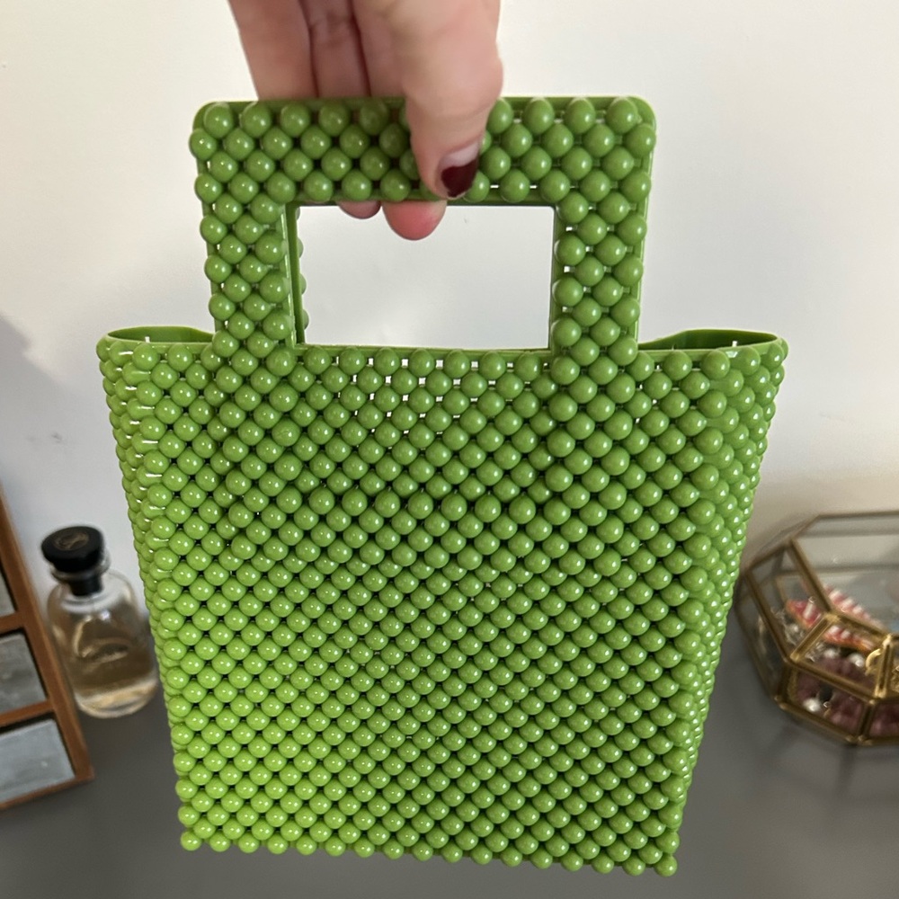 Green Beaded Party Purse Bag